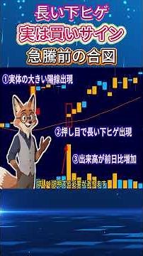 長い下ヒゲは買いサイン？急騰前に現れる本当の意味！#テクニカル分析 #エントリーポイント#チャート分析#ローソク足の見方 #株初心者