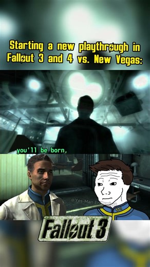 Starting a new playthrough inFallout 3 and 4 vs. New Vegas: #fallout #memes #shorts