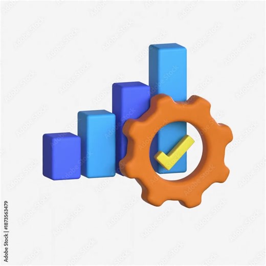 Flat icon illustrating growth performance, KPI tracking, and business analytics