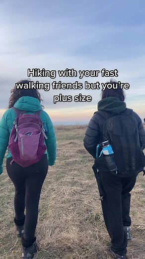 Plus Size Hiker Struggles to Keep Up with Fast Walking Friends | Hiking Adventure