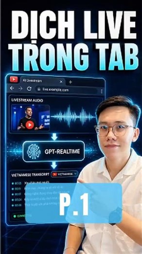 Biến YouTube thành phiên dịch viên realtime bằng GPT #ai #ChatGPT #claude #gemini #ainews
