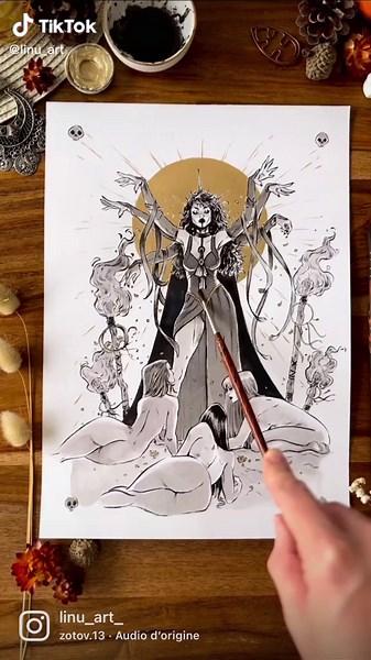 Inktober Illustration Transformation: Before and After Process