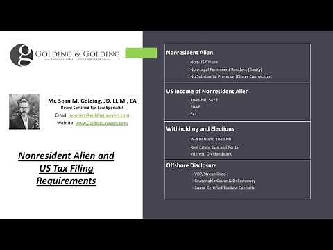 Nonresident Alien US Tax Requirements