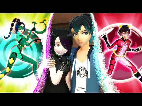 【MMD】Miraculous ☆ Twins Team (Luka & Juleka kwami swap transformations)「Short Story FANMADE」