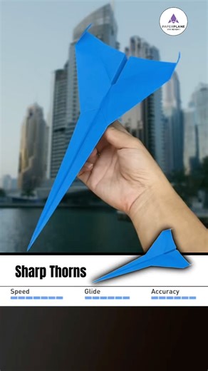 My new paper airplane design looks cool and can fly 200 FEET EASY- Sharp Thorns 🚀