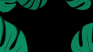 Green Tropical Hawaian Jungle Leaves Animation Intro Outro and Transition Alpha Luma Transparent backgrond for your text or images