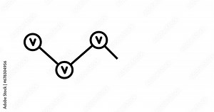 Progress concept animation. Points and check marks outline icon. Checking to do list or plan icon on white background