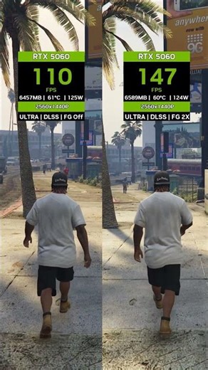 GTA V Enhanced: RTX 5060 | FG OFF vs. FG 2X (DLSS 4)