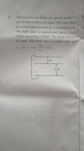 Three conducting plates are placed parallel to one another as s... | Filo