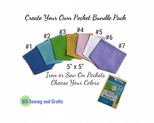Angled Patch Pocket Bundle: Pastel Cotton, Sew or Iron on (5x5 Inch) - Etsy