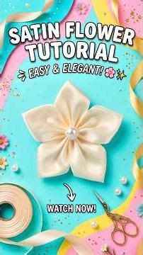 DIY Pearl & Satin Ribbon Flower! 💎💖 #Shorts #RibbonArt #DIYFlower #EleganceInCraft