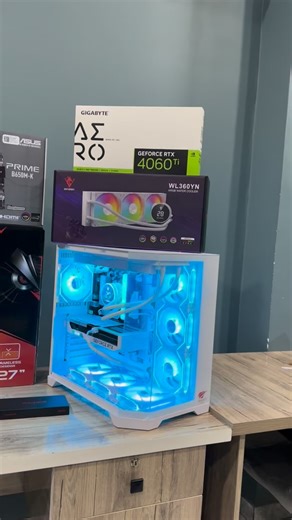 #gamingsetif CONFIG : CPU AMD RYZEN 5 9600X WATERCOOLING MAGMA WL360YN ARGB TEMP SHOW WHITE CM AMD ASUS PRIME B650M-K DDR5 RAM DDR5 ASGARD LOKI 32GB 16*2 5200 MHZ RGB SSD M2 NVMe KINGSTON NV3 1TB GEN4 6.0GB par Sec GPU RTX 4060TI 16GB OC GIGABYTE AERO WHITE PSU ACER AC750 80 BRONZE FULL MODULAR PCIE-5 WHITE CASE HAVIT CF924 4FANS ARGB WHITE MONITEUR HYBROK HG27XIS 240HZ IPS 27 POUCE ADJUSTABLE FHD FAN NOX FUSION INFINITY SL-120 WHITE ARGB x 3 CONTROLLER ARGB NOX COT SPEED 5V 3PIN CASQUE GAMING H