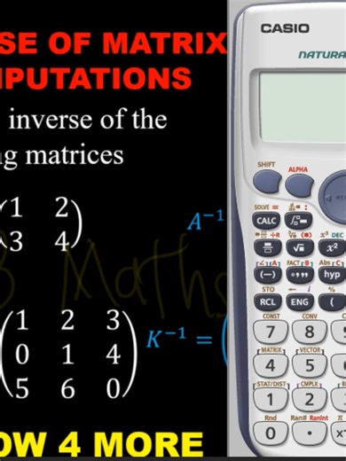 Inverse Of Matrices This video shows how to use the calculator to find the inverse of any square matrix. Follow the procedures and do same for this and other sample questions. Leave your questions or suggestions in the comment below. Share with others and follow for more. Thank you. #creatorsearchinsights #fypシ゚ #education #math #algebra #maths #mathtrick #calculator #viral #mathematics #calculatorchallenge #Exam #explore #matrices