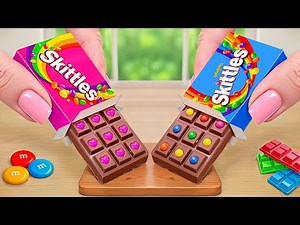 Rainbow Skittles vs PINK Skittles | Satisfying Mini Chocolate Challenge & ASMR Dessert Fun