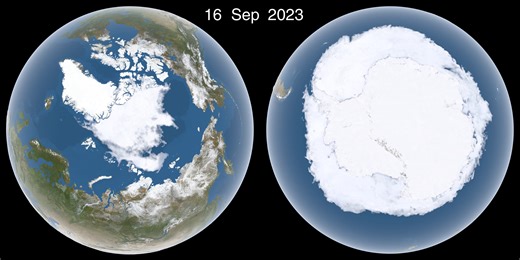 Arctic sea ice this year tied for the 10th lowest on record, NASA and the National Snow and Ice Data Center report. Sea ice—or frozen seawater—forms and melts directly in the ocean and is different from icebergs or glaciers, which come from land-based ice. Every year around September, Arctic sea ice reaches its minimum extent. This year, sea ice reached its yearly minimum extent of 1.78 million square miles on Sept. 10, tying with 2008 as the 10th-lowest on record. Learn more: https://go.nasa.go