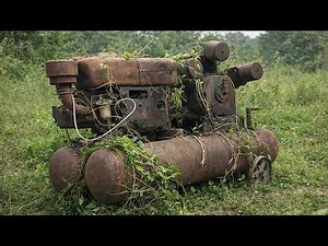 Master Mechanic Completely Restores Large Industrial Air Compressor System | Forgotten For 30 Years