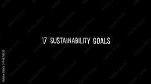 Sustainability, 17 goals, sustainable development; handwritten icon animation Stock Video