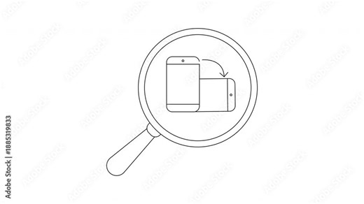 Magnifying Glass Icon Animation - Exploring Technology and Rotation.