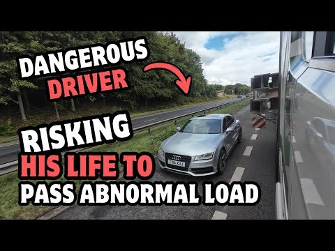 Dangerous driver risking his life to pass abnormal load ✔ Trucker FLOZ ✔ [4K]
