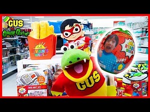 Gus the Gummy Gator Target Shopping for Ryan's World Green Mystery Egg and Bedding