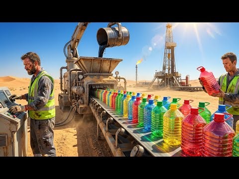 How plastic bottles are made from Oil in Factory (Full Process)