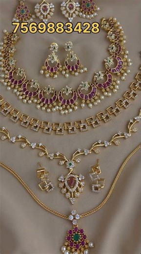 4 in 1 designer combo set😍#shorts #viral #jewellery #combo #cz #imitation #fashion #explore #yt