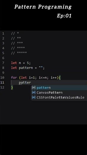 Pattern Programing in Js #coding #javascript #pattern #programming #interview #code #webdevelopment