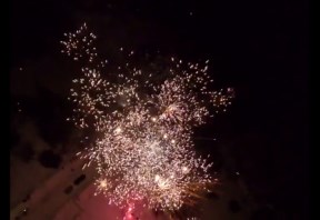 'This is amazing!' - An up-close drone video of a fireworks show