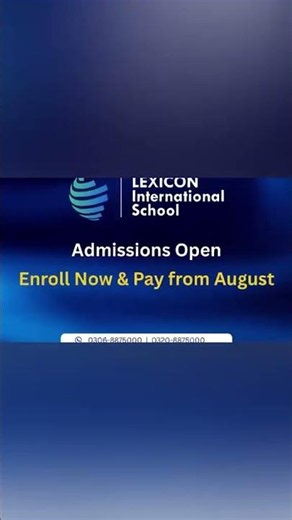 Admissions Open Now Enroll now and Pay from August