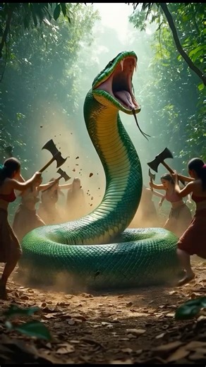 Epic Anaconda Battle 🐍🔥 | Brave Village Women Fight Giant Snake in Jungle #shorts