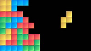 Vertical 4K animated video. Alpha channel. Puzzle Block Slide Transition. transparent background. Social media video template. Gameplay animation of intellectual game. Multicolored constructor. Red