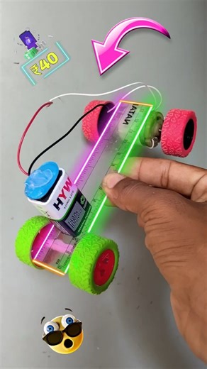 How Tu make Mini 3D Car 🚗#youtubeshorts #shortsfeed #viralshort #minirccar #school #project 9w🔋😱