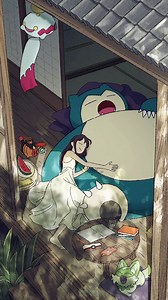 【公式】ポケモンスリープ／カビゴン応援アカウント | 人とカビゴンが幸せに過ごす日常の風景をループアニメーションで描く #カビゴンと何してくつろぐ ？ の第1弾を公開！ Kai Takahashiさん（LUCKY TAPES） @__1961 と6名のアニメーター・イラスト... | Instagram