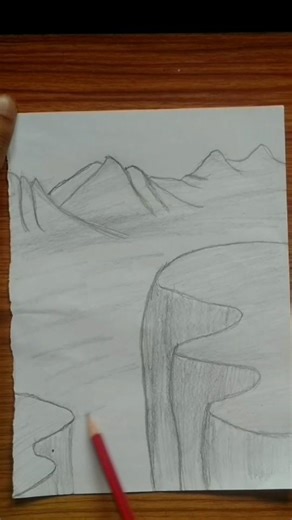 Easy Landscape Drawing Technique 🌟 | Step-by-Step for Beginners 🎨