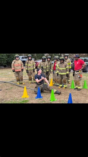 The recruits start the day with proper hose management drills on a fire scene. #chathamcountyfire #firetraining | Chatham County Fire Department
