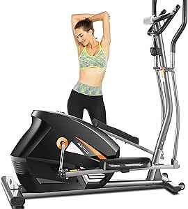 Elliptical Exercise Machine with APP, Heavy-Duty Elliptical Cross Trainer for Home Use, 10-Level Resistance, Max User Weight 500 lbs, Ideal for Indoor Workout & Fitness