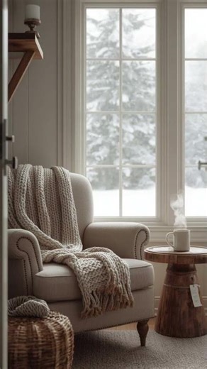 Rustic winter decor that feels like a warm hug 🤍 #rusticfarmhouse #homedecor #farmhousechristmas
