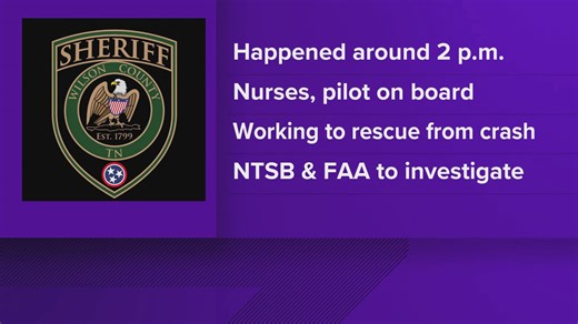 Crews working to rescue nurses, pilot after LifeFlight helicopter crashes in Wilson County