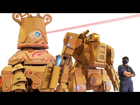 DIY Giant Cardboard Robot Army 🤖💥 | Real Life Robots You Can Build at Home!