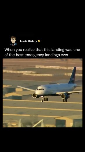 Inside History on Instagram: "W pilot 👏 JetBlue Airways flight 292 made a remarkable emergency landing at Los Angeles International Airport (LAX) on September 21, 2005. The plane experienced a serious problem with its nose landing gear. As passengers on the plane watched live TV coverage of their own suffering, a terrifying chain of events unfolded that caught the attention of millions. Despite the dramatic visuals, the situation remained under control. The nose gear tires deflated, preventing
