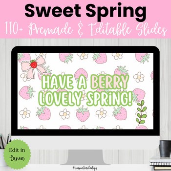 Spring Morning Slides / Berry Daily Routine Slides / Editable / Timers / Canva