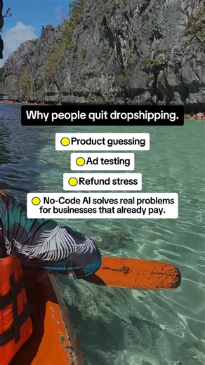 Dropshipping guesses. AI solves real problems.  Comment AI for Free step-by-step No-Code AI course. #nocodeai #smartbusiness #recurringincome #aibusiness #longtermgame | GoHighlevel Kickstarter | Facebook