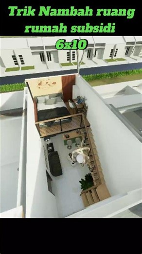 ide layout rumah subsidi 6x10 plus mezzanine