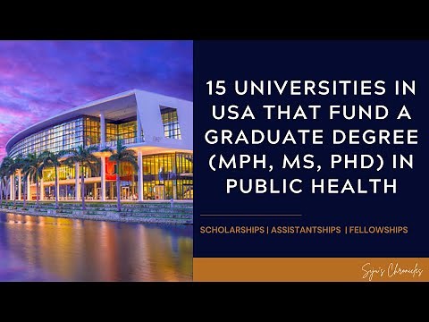 MASTER'S & PhD in PUBLIC HEALTH FULL FUNDING | STUDY FOR FREE AT THESE UNIVERSITIES | SCHOLARSHIPS