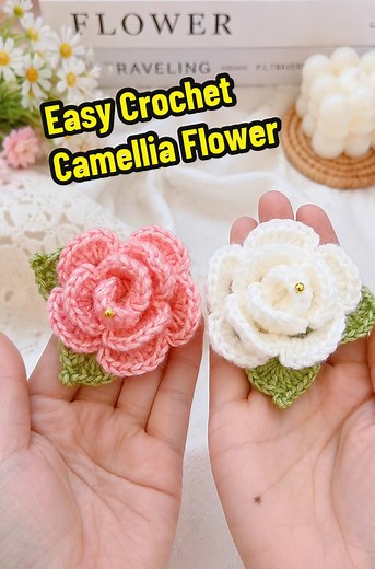 Crochet Camellia Flower – Easy Beginner Pattern (3.0 mm)
