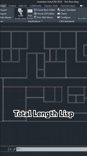 حساب الاطوال Total Length Lisp in AutoCAD #autocadforbeginners #tutorial #civilengineering