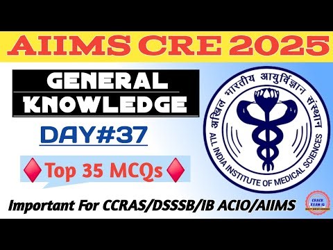 AIIMS CRE General Knowledge | General Awareness & Current Affairs | AIIMS & ESIC Posts 2025 | DAY-37
