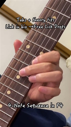 Blues Lick Using Minor Pentatonic Scale Position 4/ 4-Note Sequence | Get the latest Free Lick Drop