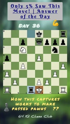 Only 5% Saw This Move! | Answer of the Day 36 #Chess #ChessPuzzle #ChessTactics