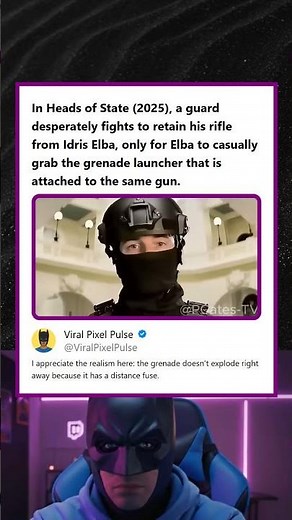 Heads of State 2025 Idris Elba Grabs Grenade Launcher Attached to Guards Rifle